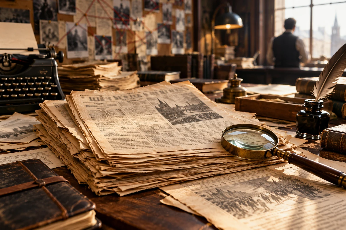 Journaux anciens aux origines de l’histoire du jeu d’enquête