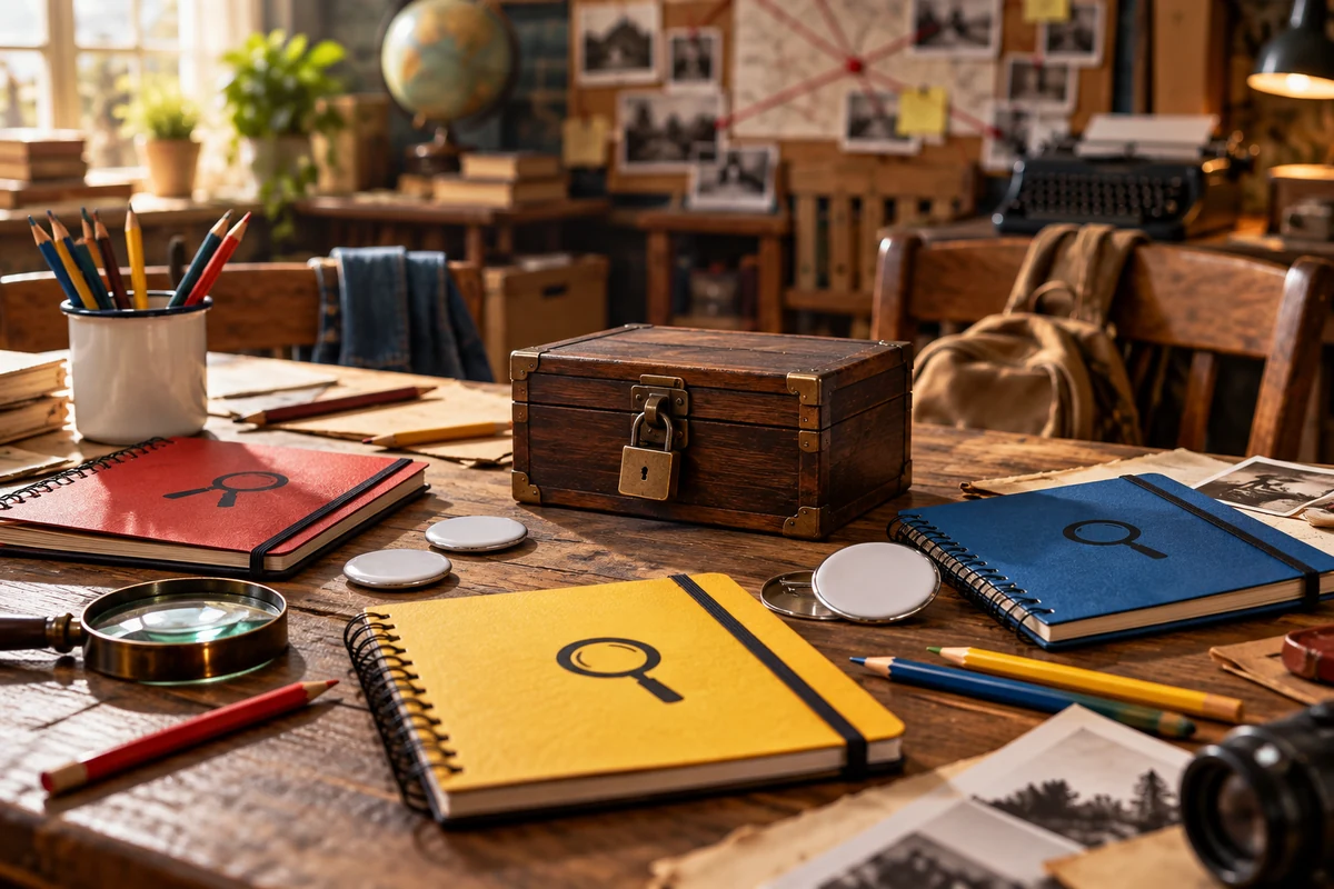 Matériel de carnet de détective pour un jeu d’enquête pour enfants